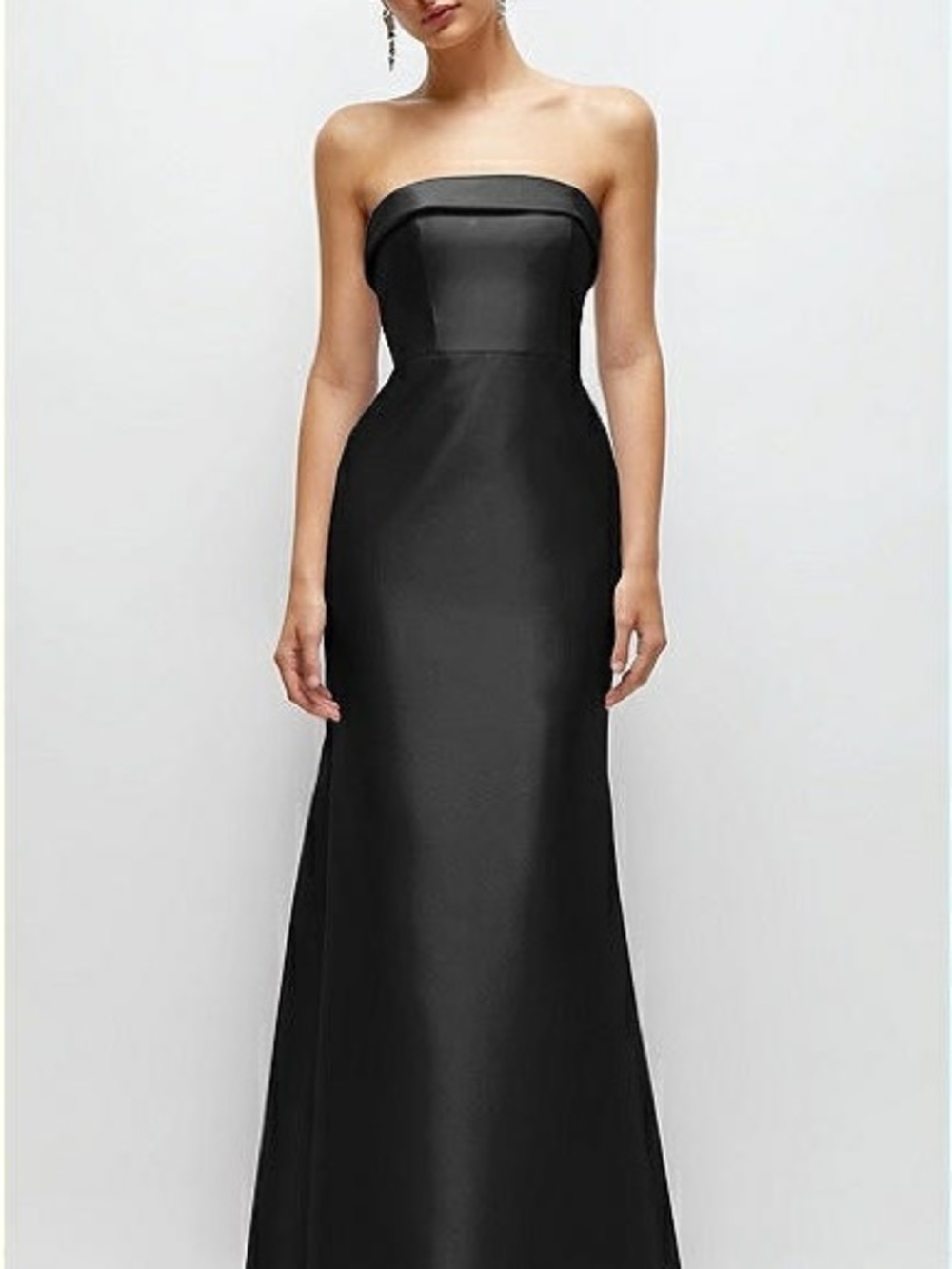ALFRED SUNG Black Strapless Gown